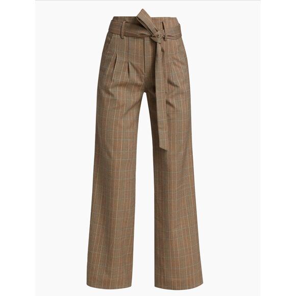 The Westside Eliza Pants Womens sz L Houndstooth Flare Belted $295 NEW Preppy - Picture 1 of 10
